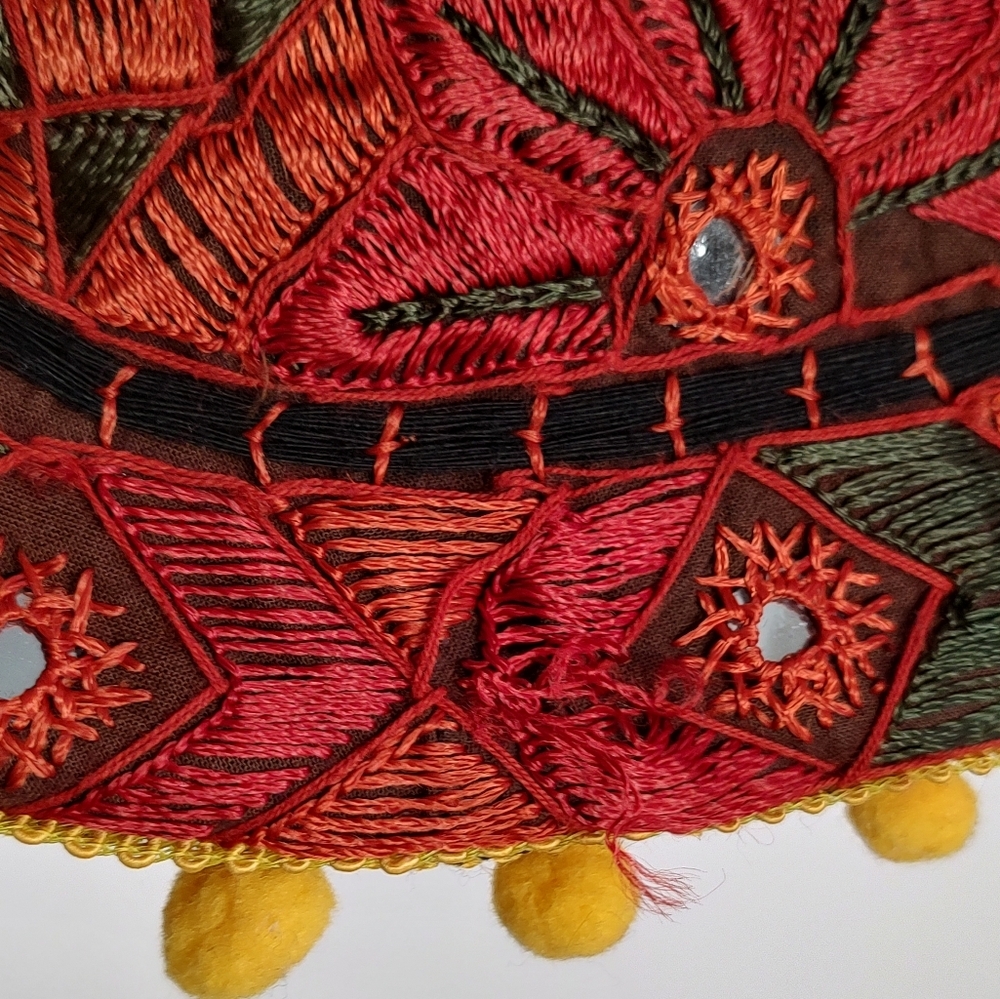 Indian Embroidered Red and Black Women's Embellished Bag - Picture 3 of 13